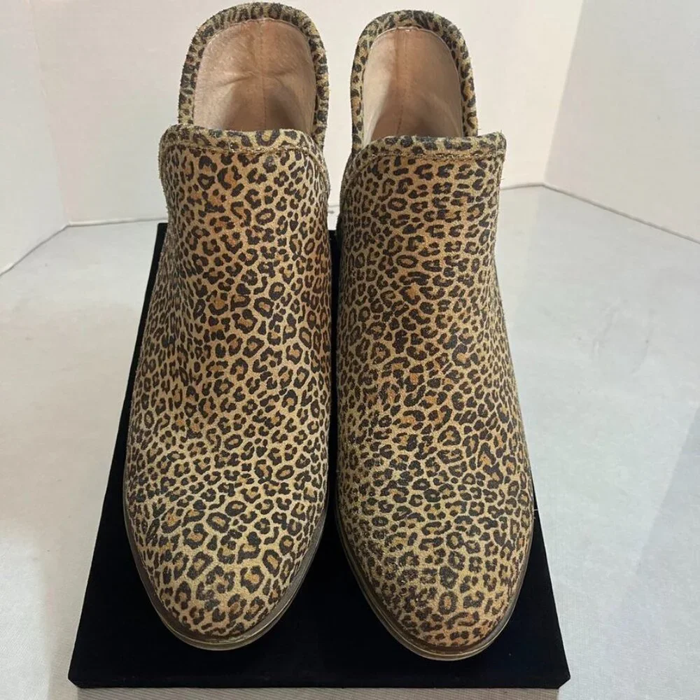 Lucky Brand Baley 2 Leopard Print Leather Ankle Booties 7.5